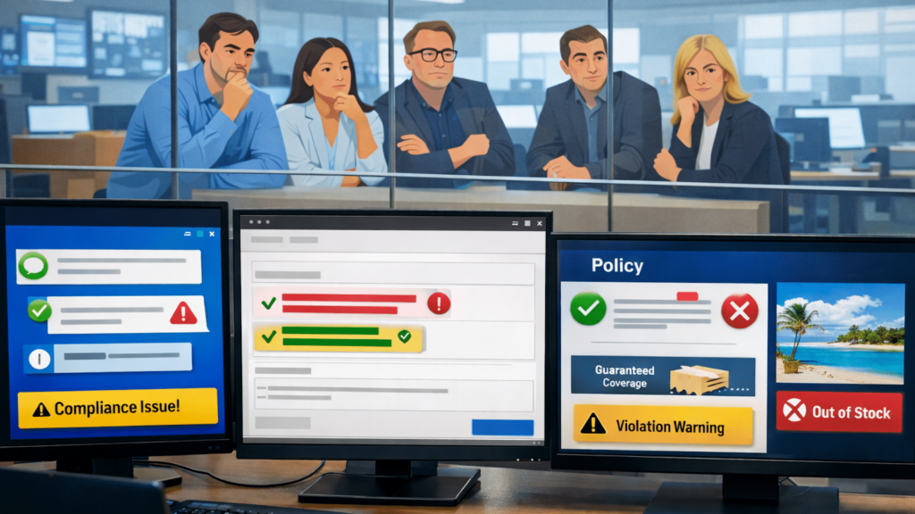 AI-powered compliance monitoring helps organizations detect policy violations, reduce risks, and ensure regulatory compliance in real time. It enhances decision-making by automating compliance checks, improving accuracy, and maintaining secure business operations.