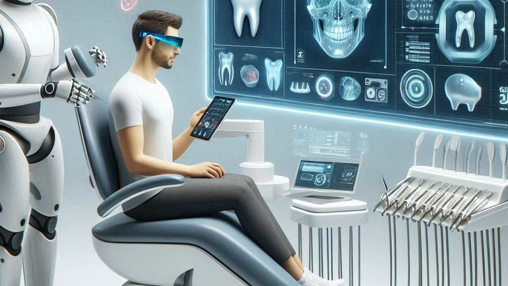 This image highlights how AI, robotics, and digital technology are transforming modern dentistry.
It showcases advanced dental tools and smart systems designed to improve diagnosis, treatment accuracy, and patient experience.