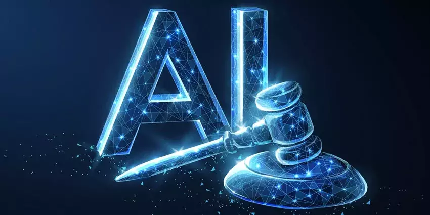 This image represents AI Governance and Legal Compliance, showing how artificial intelligence is managed under rules, regulations, and ethical standards. The gavel symbolizes legal oversight and accountability, while the AI letters represent artificial intelligence. It is suitable for articles about AI regulations, responsible AI, compliance, data privacy, and AI governance frameworks.