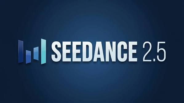 A promotional graphic for Seedance 2.5, highlighting the AI technology or platform through its branded visual identity and logo.