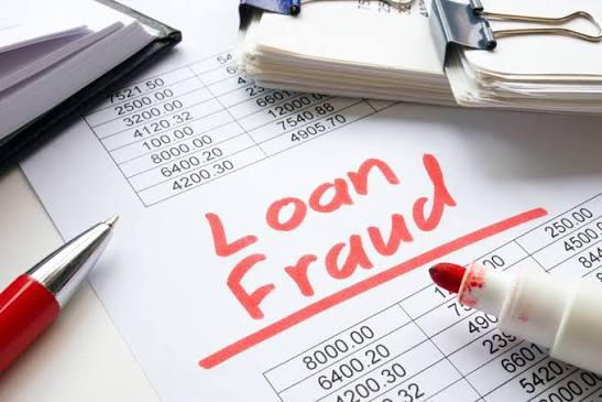 This image illustrates the concept of loan fraud, highlighting fraudulent activities and financial risks associated with loan applications. It can be used to support an article about detecting, preventing, or identifying loan fraud.